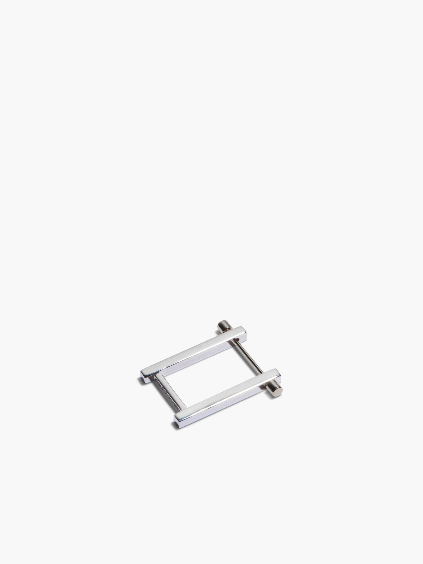 silver square frame earring on a white background