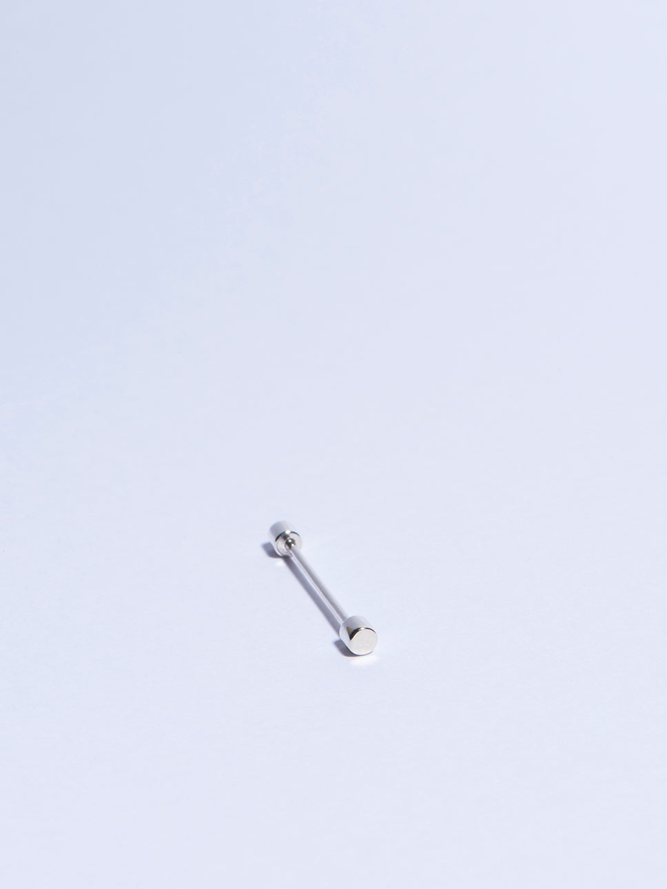 18k white gold circle screw piercing earring