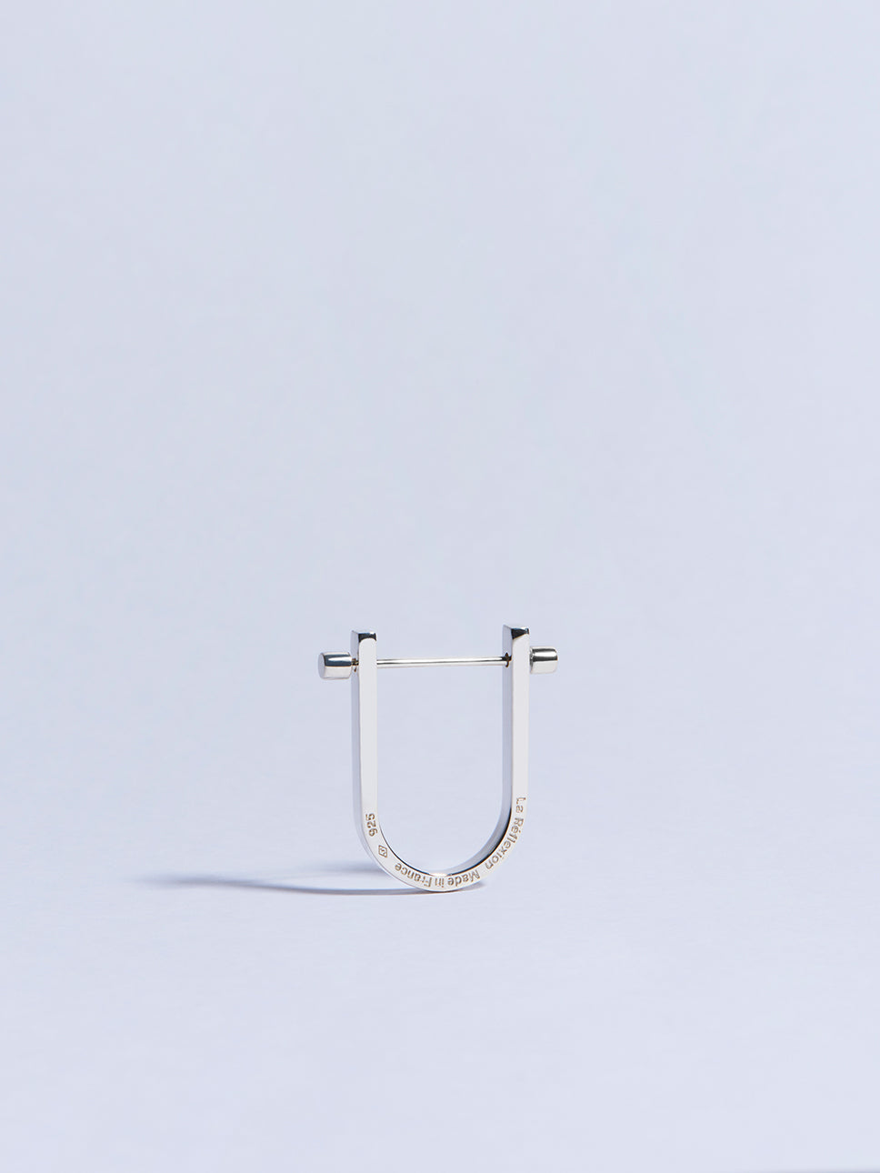 white gold circle screw piercing earring made in france