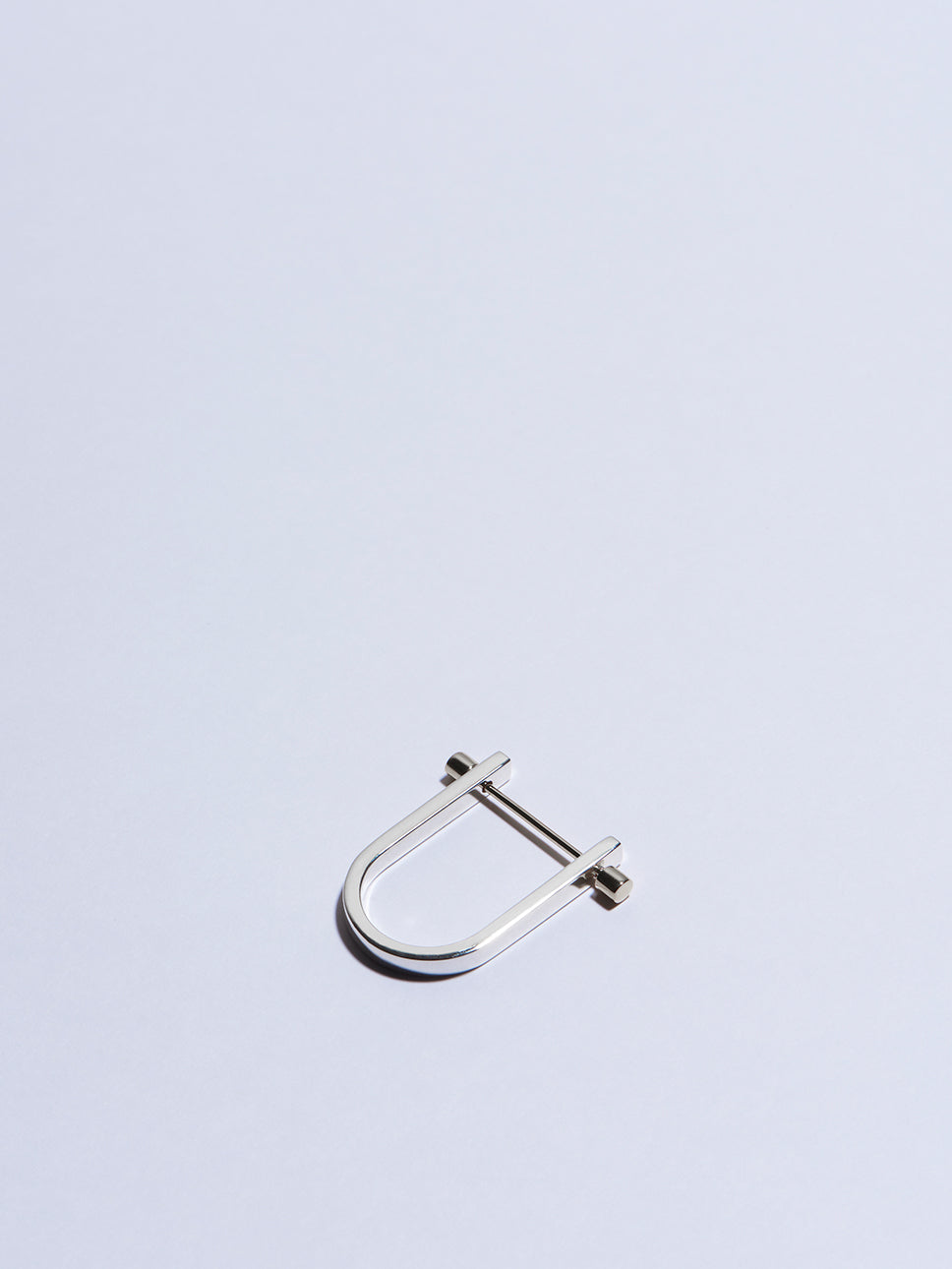 white gold circle screw piercing earring made in france