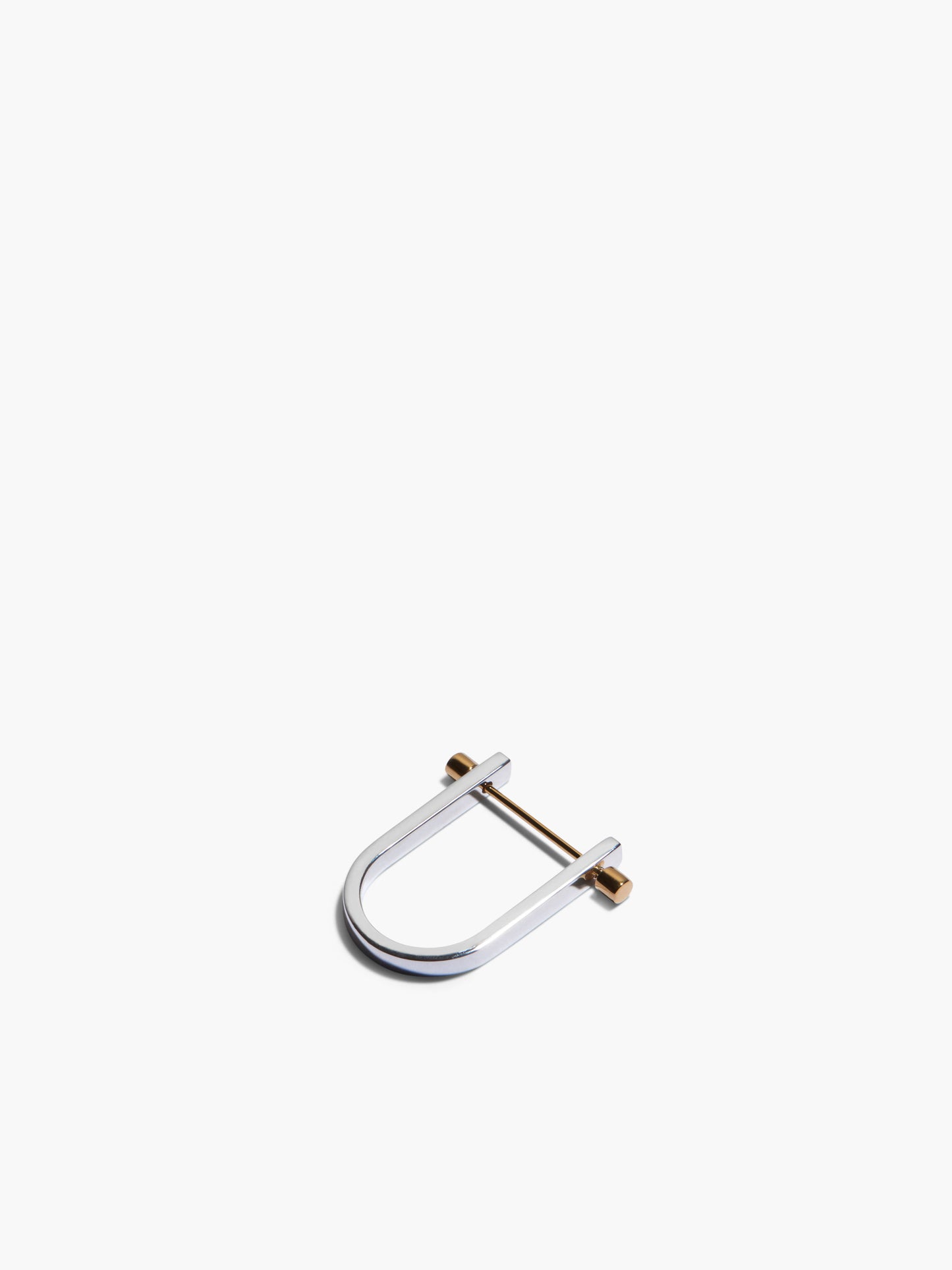 Metal U-shaped clip earrings on a white background