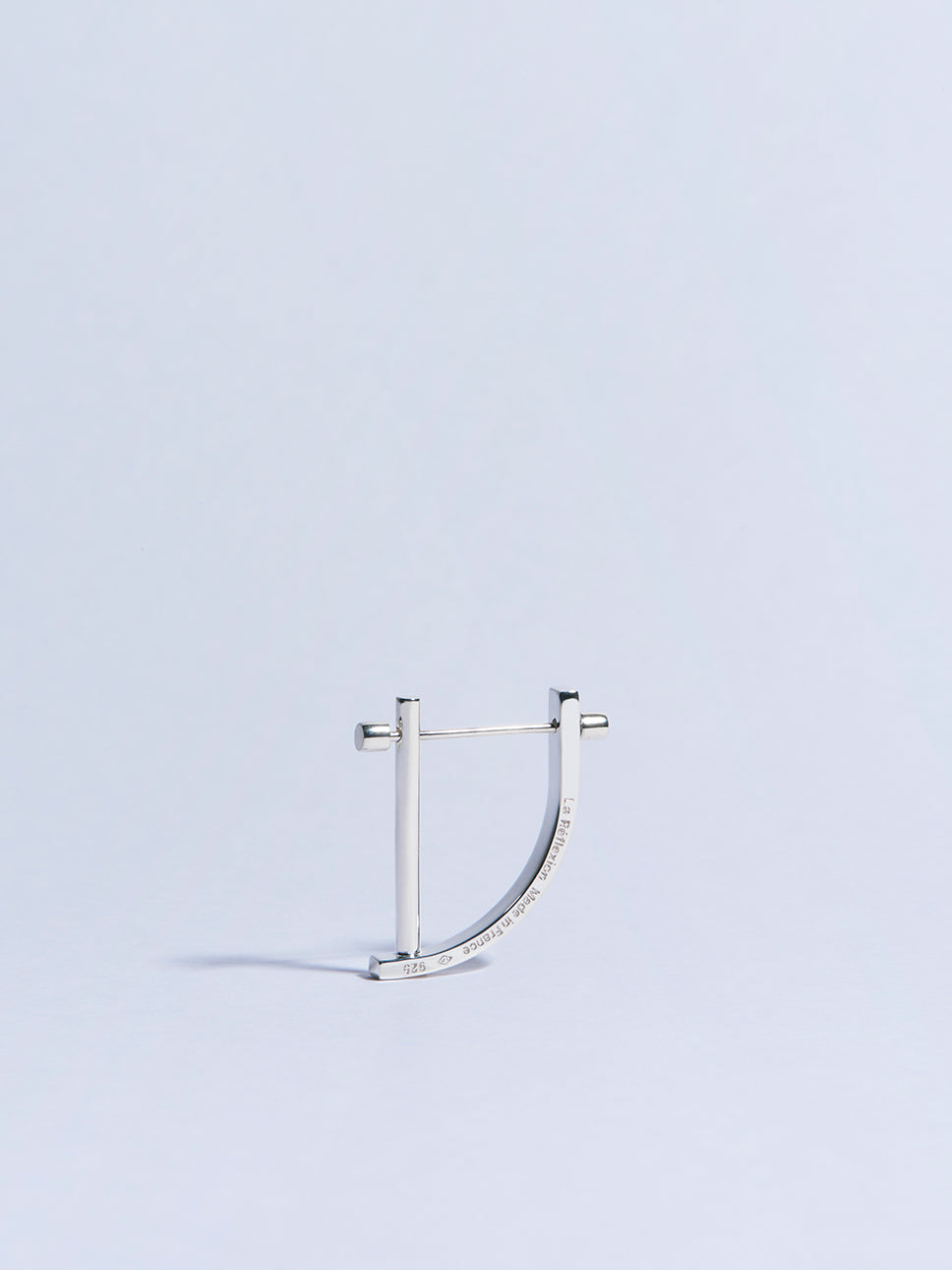 18k white gold circle screw piercing earring made in france