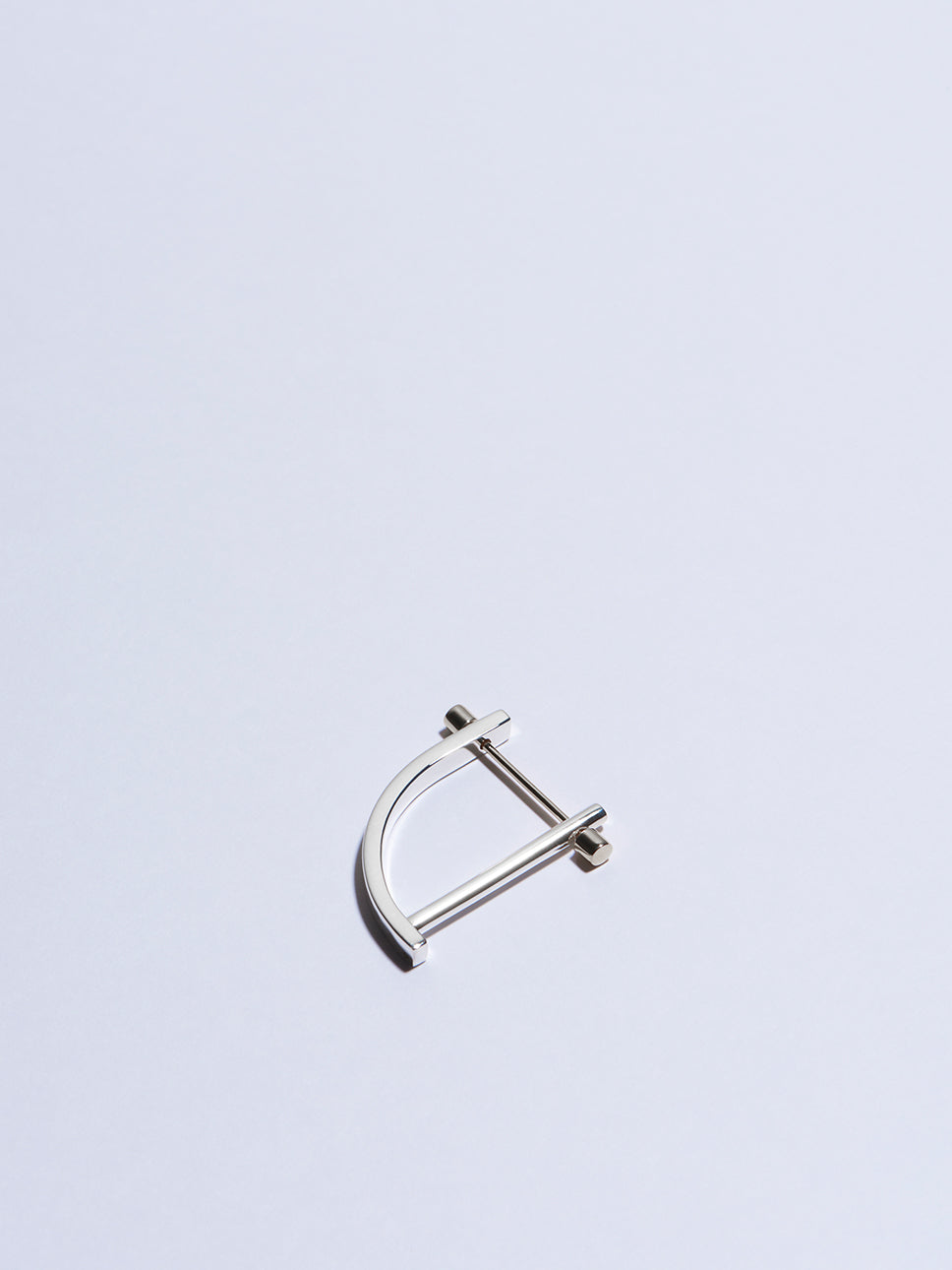 18k white gold circle screw piercing earring made in france