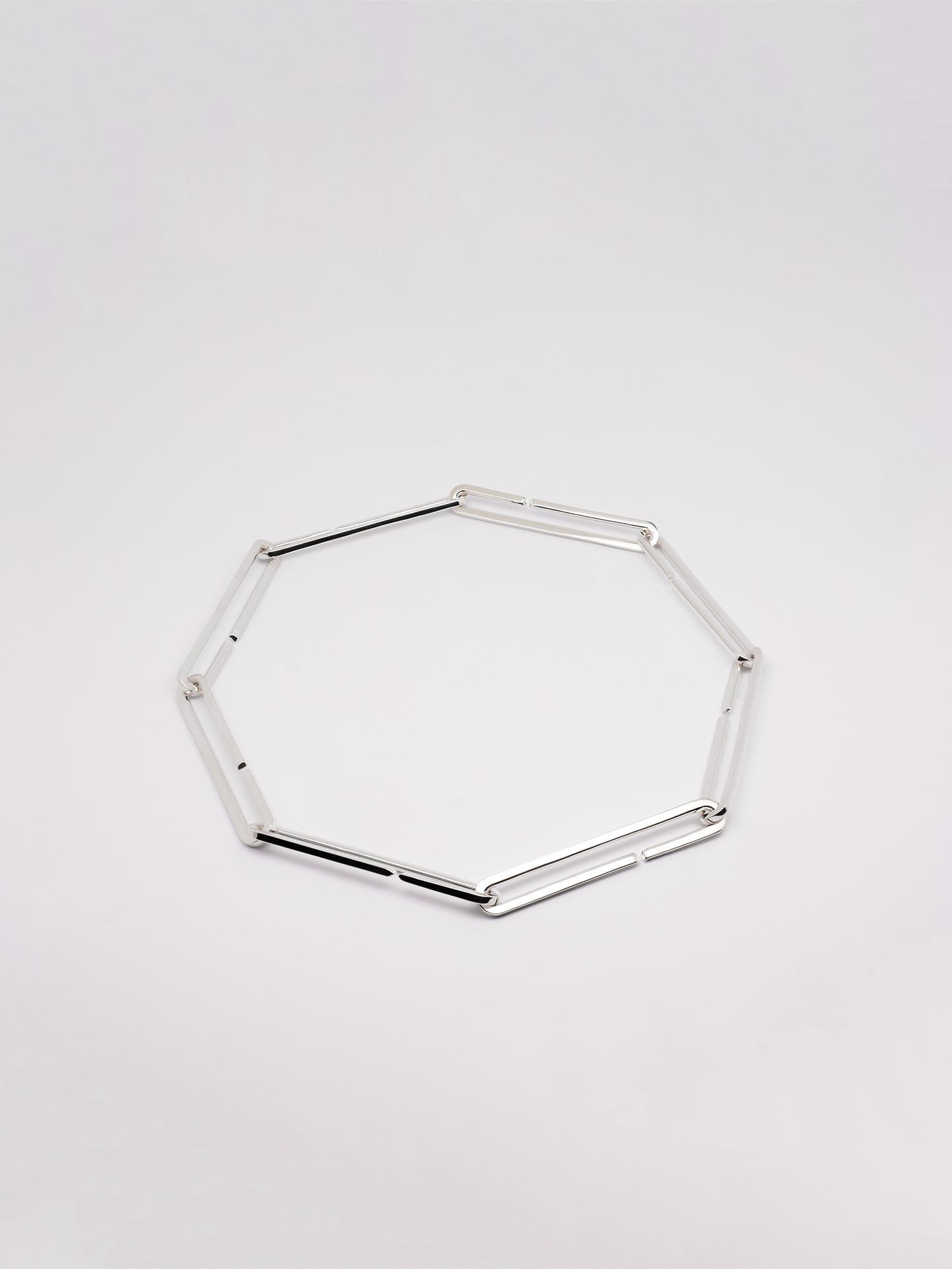 silver circle chain necklace made in france