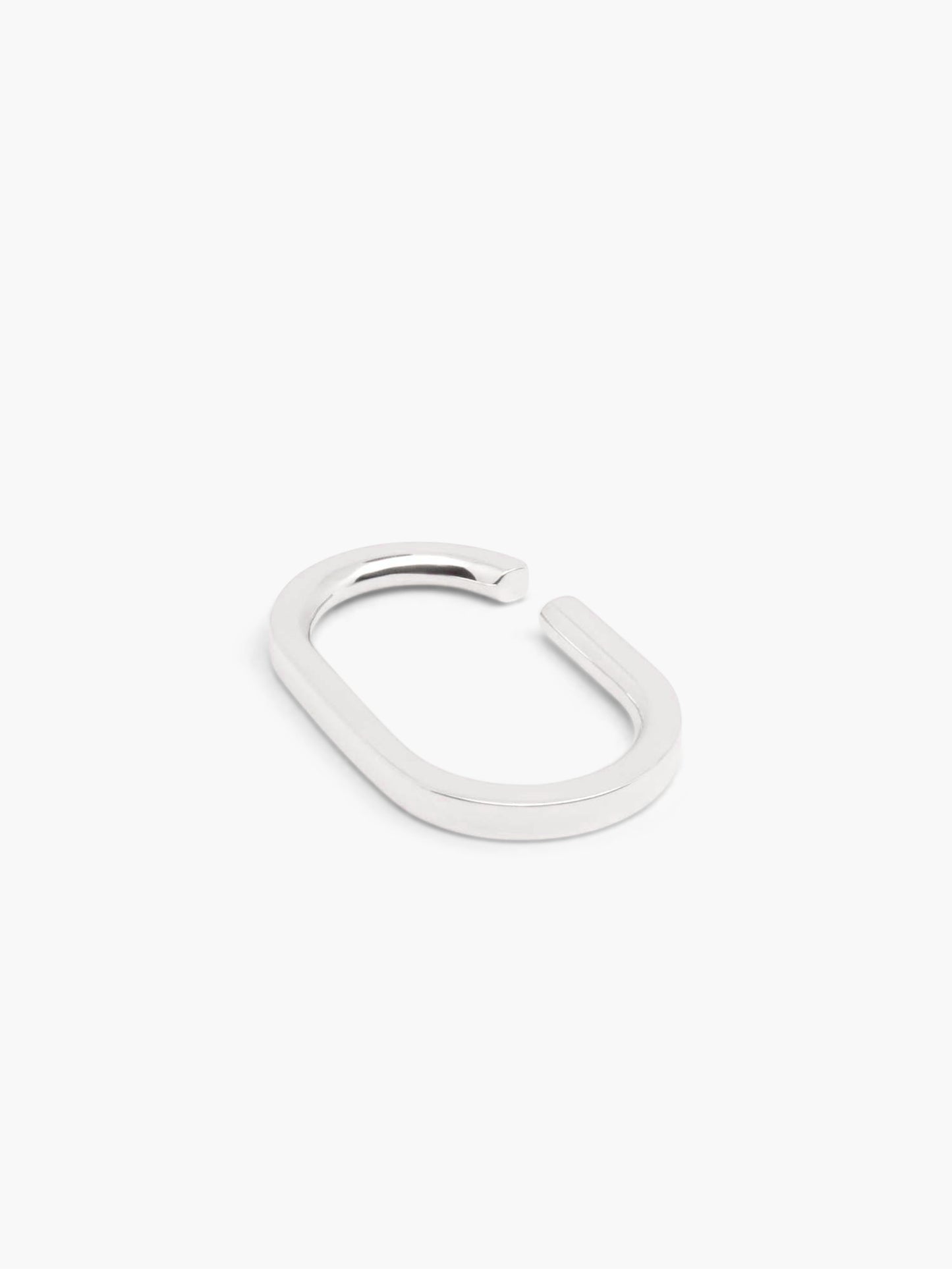 Silver hoop earcuff on a white background