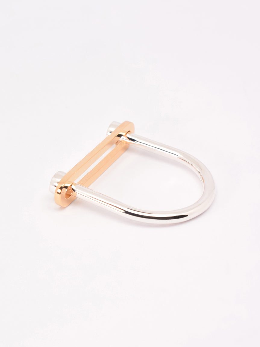 18k yellow gold silver ring
