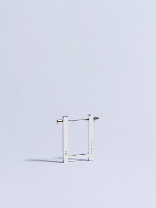 18k white gold screw piercing earrings made in france