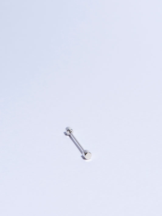 18k white gold circle screw piercing earring