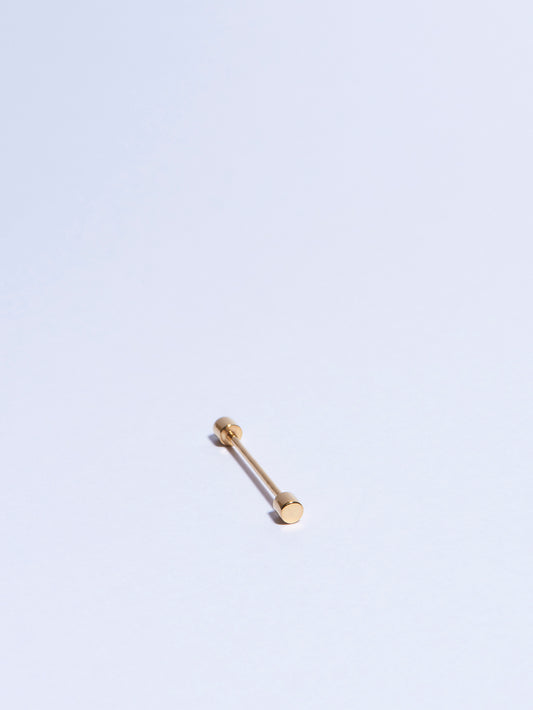 18k yellow gold circle screw piercing earring