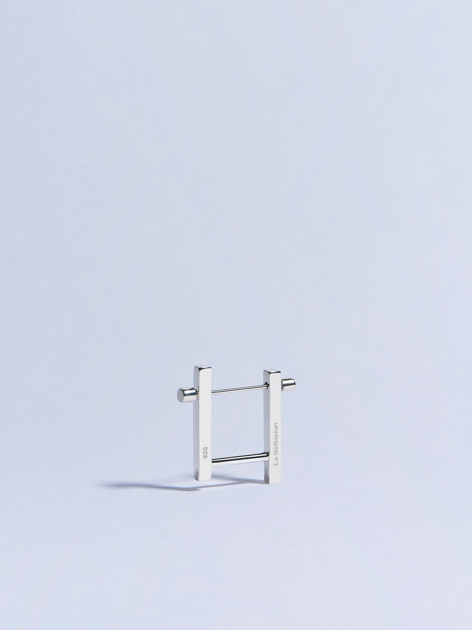 18k white gold circle screw piercing earring made in france