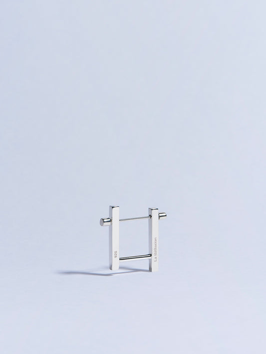 18k white gold circle screw piercing earring made in france
