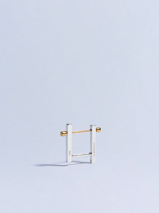 18k yellow gold circle screw piercing earring made in france