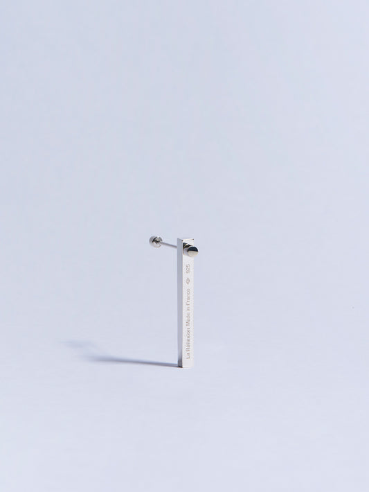 18k white gold circle screw piercing earring made in france