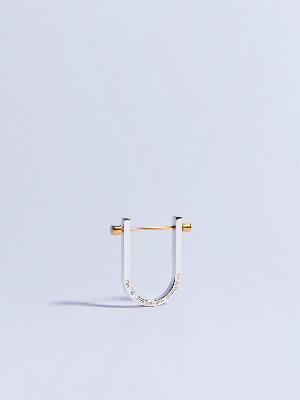 18k yellow gold circle screw piercing earring made in france