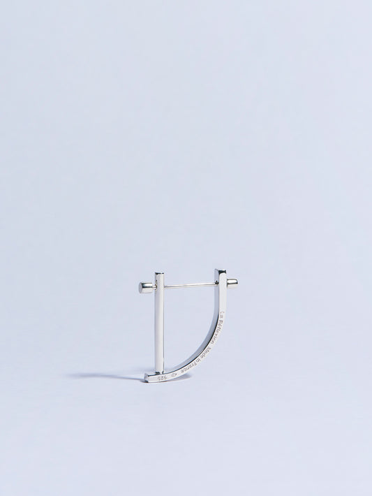 18k white gold circle screw piercing earring made in france