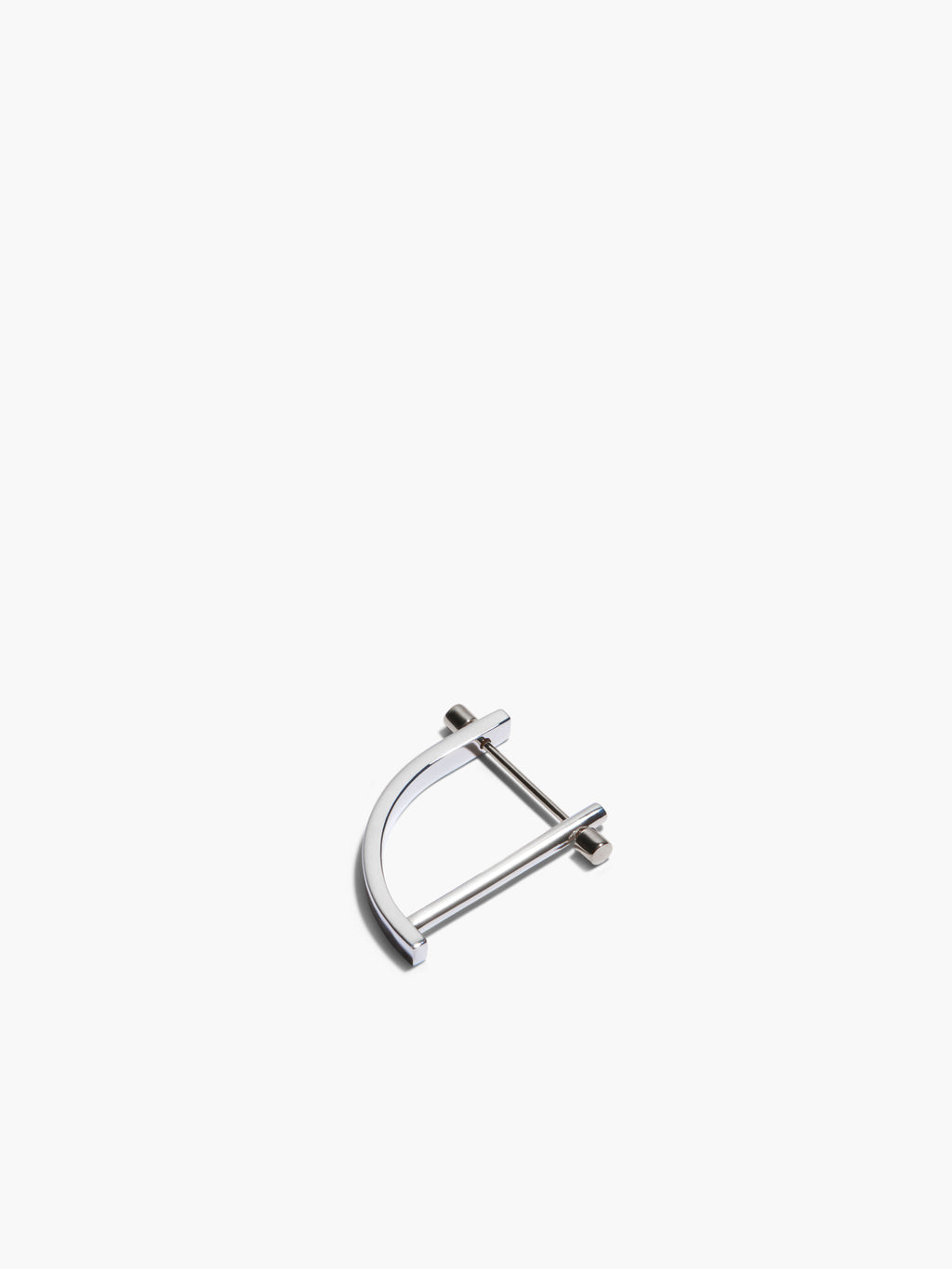 Silver earring on a white background