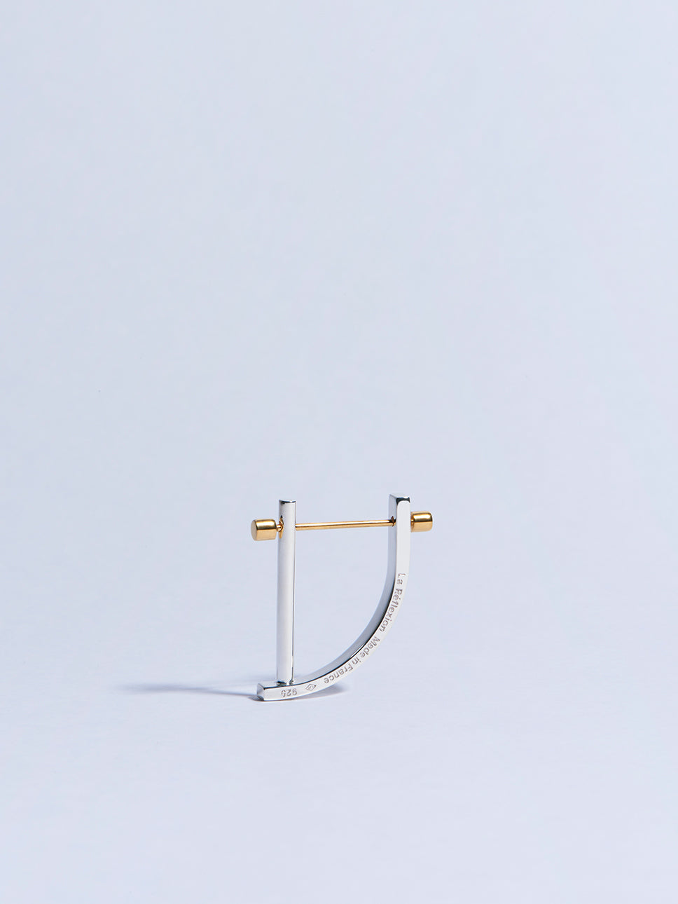 18k yellow gold circle screw piercing earring made in france