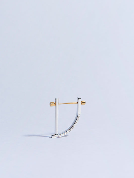 18k yellow gold circle screw piercing earring made in france