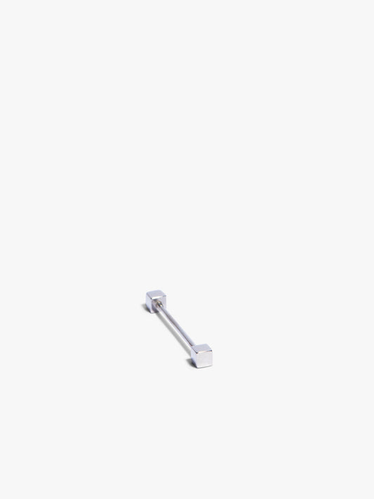 Boucle d'oreille Square - or blanc