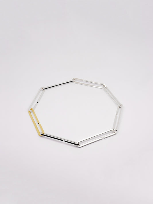 Lambda circle necklace long + 1 gold piece