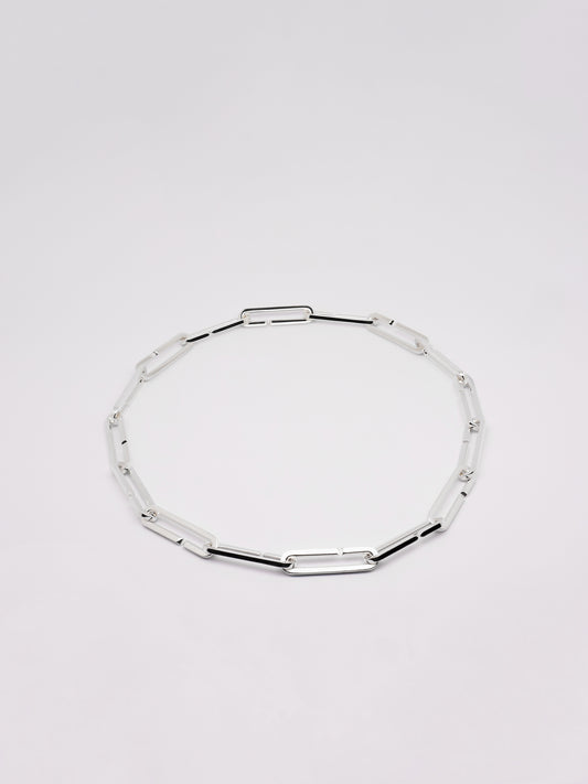 silver circle chain bracelet made in france