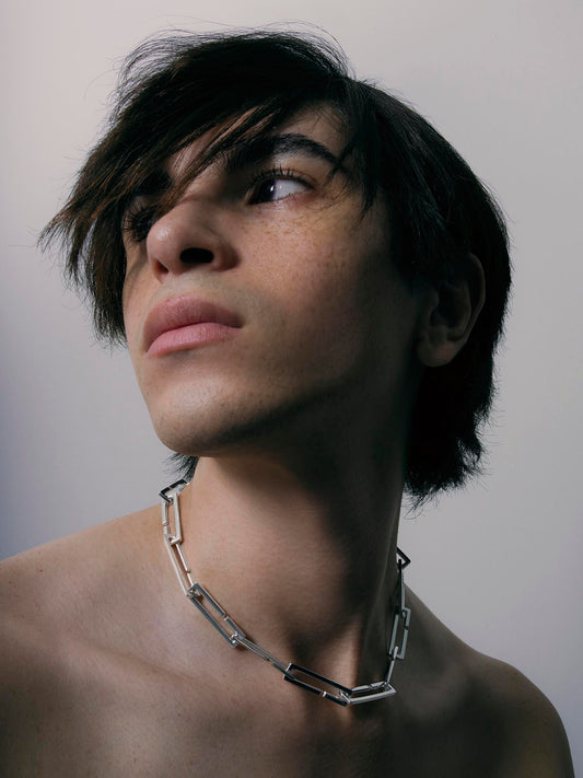 Lambda square necklace + 1 gold piece