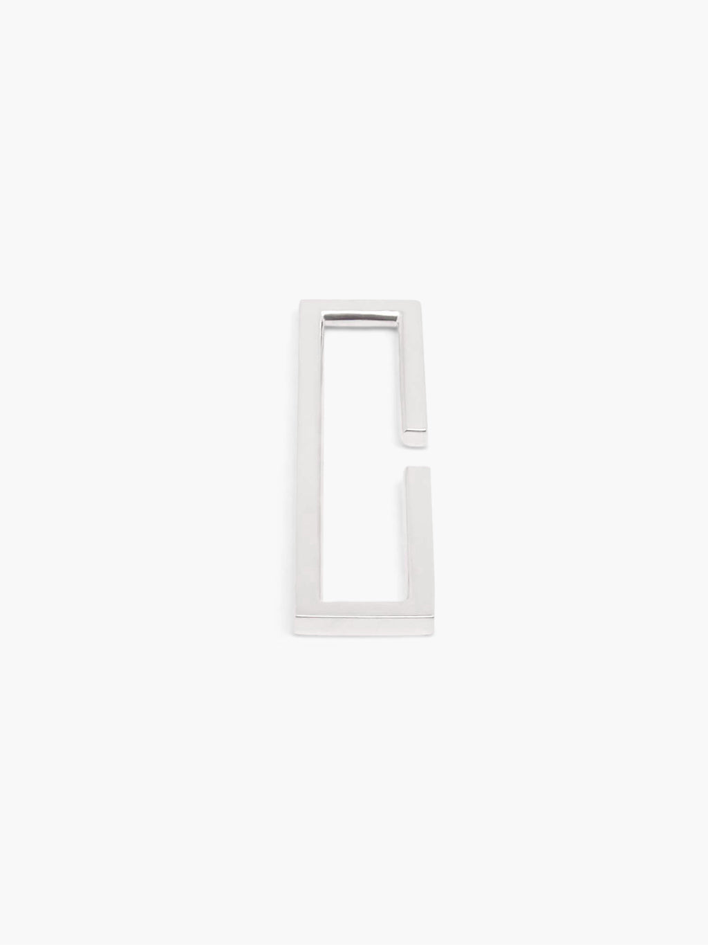 silver rectangular frame earcuff on a white background