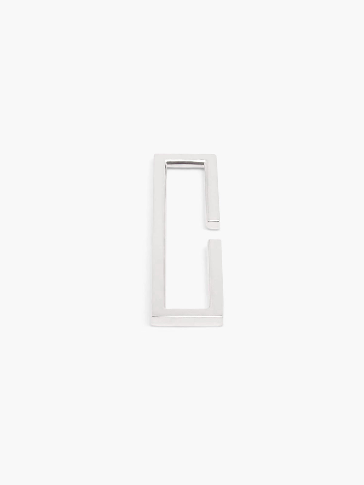 silver rectangular frame earcuff on a white background
