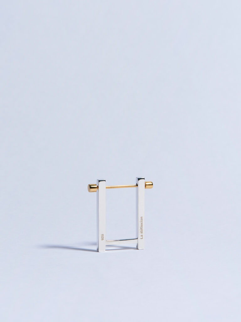 18k yellow gold screw piercing earrings made in france