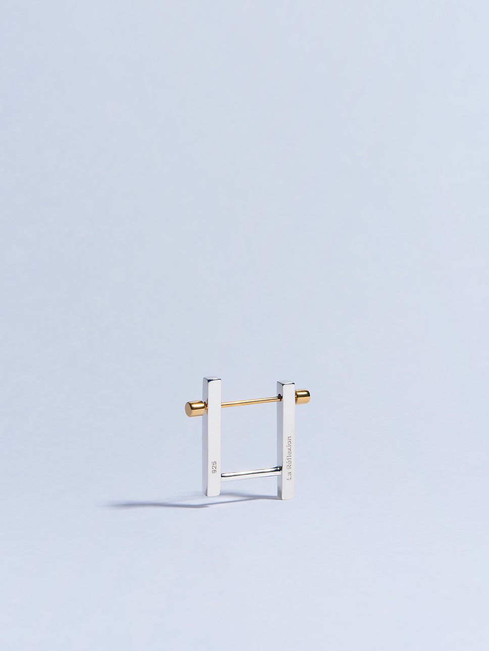 18k yellow gold circle screw piercing earring made in france