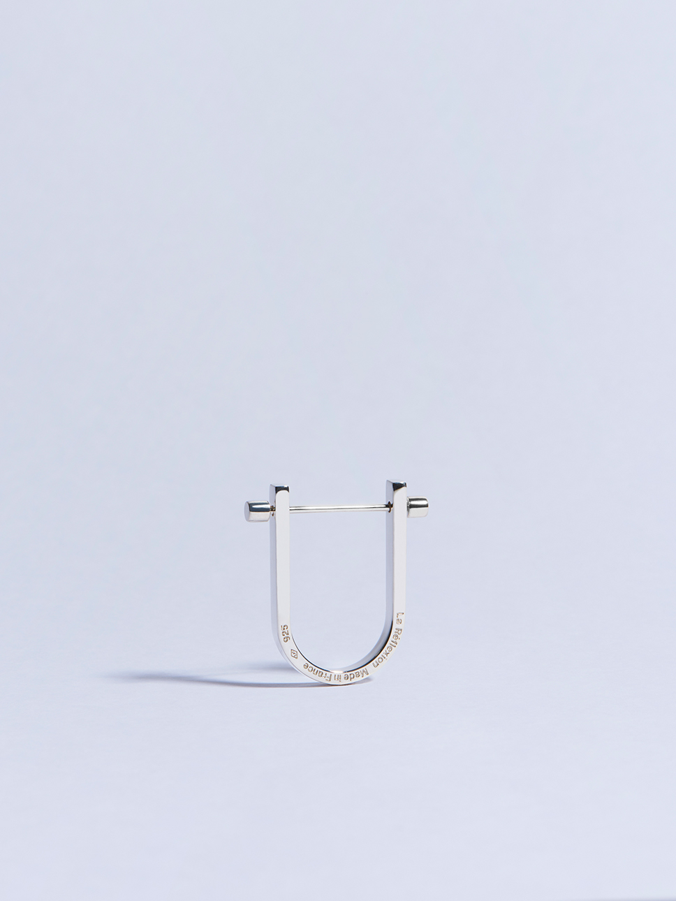 white gold circle screw piercing earring made in france