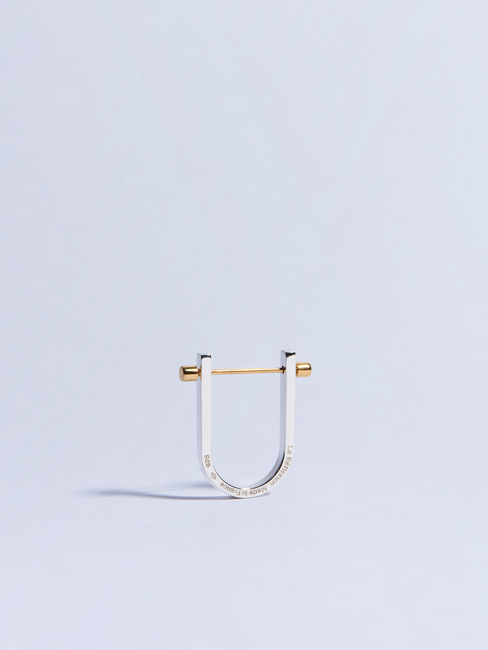 18k yellow gold circle screw piercing earring made in france