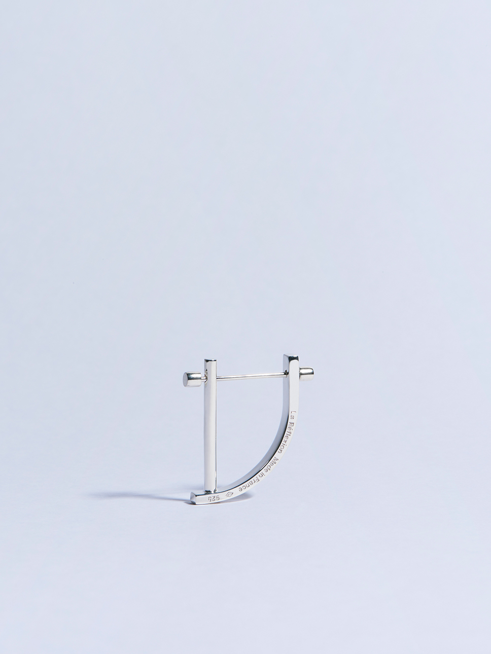 18k white gold circle screw piercing earring made in france