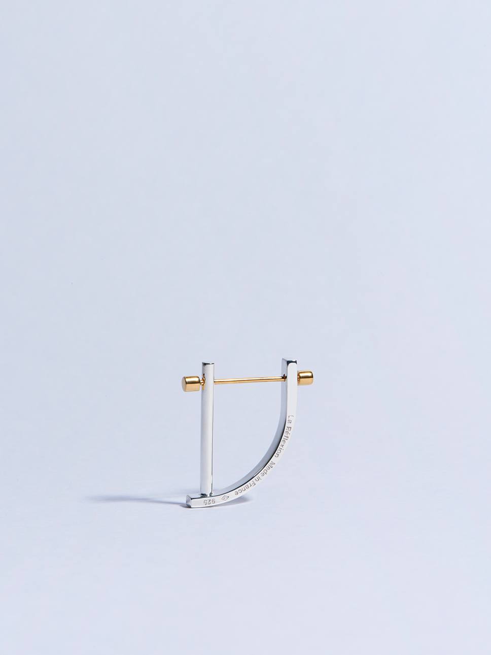 18k yellow gold circle screw piercing earring made in france