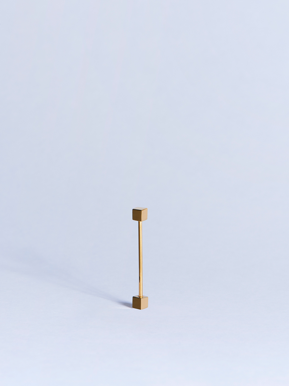 18k yellow gold square screw piercing earring